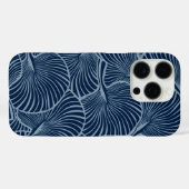 Coques Case-Mate iPhone Zebra Fan Palm Hawaiian Tropical Navy (Verso (horizontal))