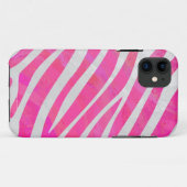 Coques Case-Mate iPhone Zebra Hot Pink et White Print (Dos (Horizontal))