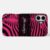 Coques Case-Mate iPhone Zebra Lovers Motif rose et noir (Verso (horizontal))