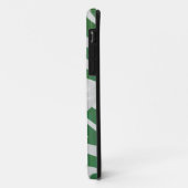 Coques Case-Mate iPhone Zebra Monogramme Vert et Blanc Impression (Dos/Gauche)