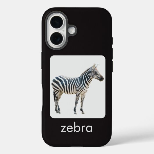 Coques Case-Mate iPhone Zebra on white and black with text (Verso)