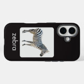 Coques Case-Mate iPhone Zebra on white and black with text (Verso (horizontal))