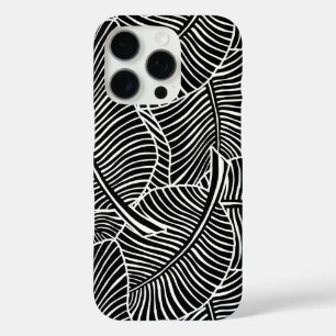 Coques iPhone 16 Pro Zebra Palm Hawaiian Tropical Noir et Blanc