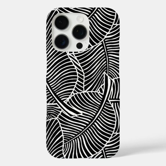 Coques Case-Mate iPhone Zebra Palm Hawaiian Tropical Noir et Blanc (Verso)