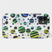 Coques Case-Mate iPhone Zebra Polka Dot noir et arc-en-ciel (Dos (Horizontal))