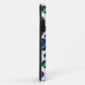Coques Case-Mate iPhone Zebra Polka Dot noir et arc-en-ciel (Dos/Droite)