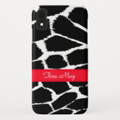 Coques Case-Mate iPhone Zebra poster de animal noir rouge (Dos)
