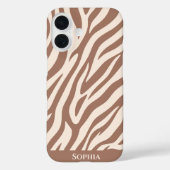 Coques Case-Mate iPhone Zebra Print-Mocha Mousse (Verso)