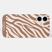 Coques Case-Mate iPhone Zebra Print-Mocha Mousse (Verso (horizontal))