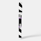 Coques Case-Mate iPhone Zebra Print Purple dentelle Nom du monogramme (Verso / Droite)