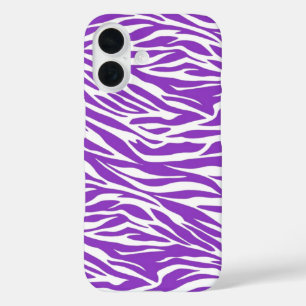 Coques iPhone 16 Zebra Purple Stripes