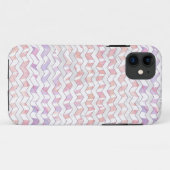 Coques Case-Mate iPhone Zebra rose et blanc Chevron (Dos (Horizontal))
