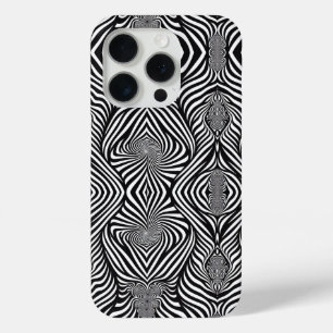 Coque iPhone 15 Pro Zèbre Abstrait B & N