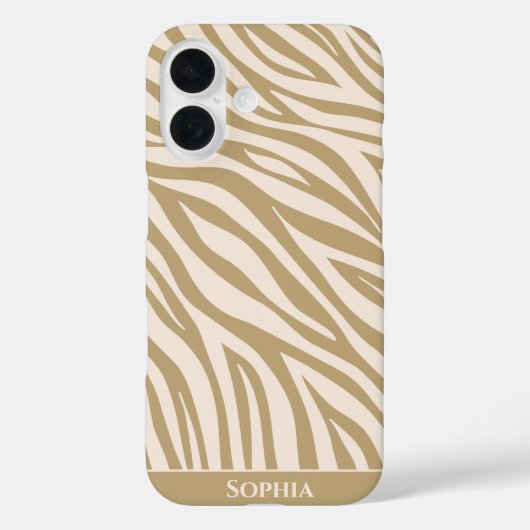 Coques Case-Mate iPhone Zèbre - Beige-Imprimé (Verso)
