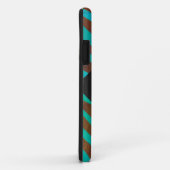 Coques Case-Mate iPhone Zèbre Brown et Turquoise avec Monogramme (Dos/Droite)