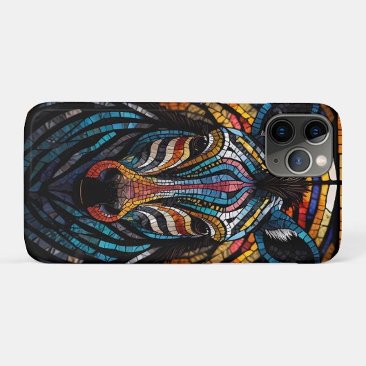 Coques Case-Mate iPhone Zèbre de la mosaïque (Dos (Horizontal))