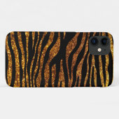 Coques Case-Mate iPhone Zèbre d'or, Zèbre de Parties scintillant, Impressi (Dos (Horizontal))