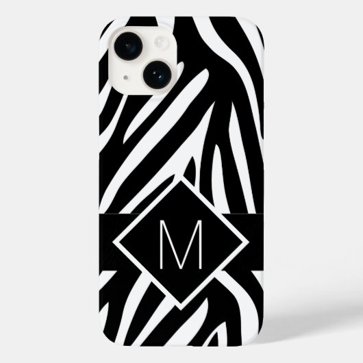 Coques Case-Mate iPhone Zèbre monographique Imprimer Lignes noires et blan (Verso)