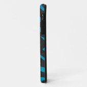 Coques Case-Mate iPhone Zèbre noir et bleu avec Monogramme (Dos/Gauche)
