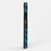 Coques Case-Mate iPhone Zèbre noir et bleu avec Monogramme (Dos/Droite)