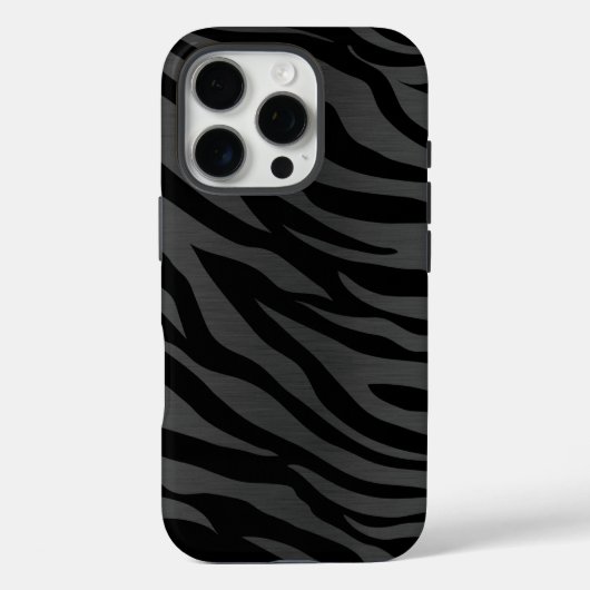 Coques Case-Mate iPhone Zèbre rayures sur gris foncé (Verso)