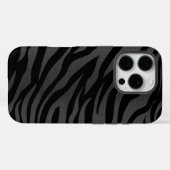 Coques Case-Mate iPhone Zèbre rayures sur gris foncé (Verso (horizontal))