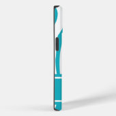 Coques Case-Mate iPhone Zèbre Turquoise Impression avec monogramme (Verso / Droite)