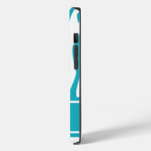 Coques Case-Mate iPhone Zèbre Turquoise Impression avec monogramme (Verso / Gauche)
