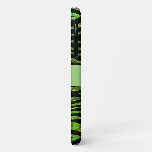 Coques Case-Mate iPhone Zèbre Vert, Zèbre Parties scintillant, Zèbre Impri (Dos/Gauche)