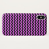 Coques Case-Mate iPhone Zig Zag Chevron noir et violet (Dos (Horizontal))