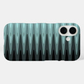 Coques Case-Mate iPhone Zig Zag Turquoise noir Motif gris (Verso (horizontal))