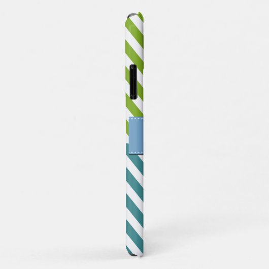 Coques Case-Mate iPhone Zigzag bleu, Zigzag vert, Chevron, Monogramme (Dos/Droite)