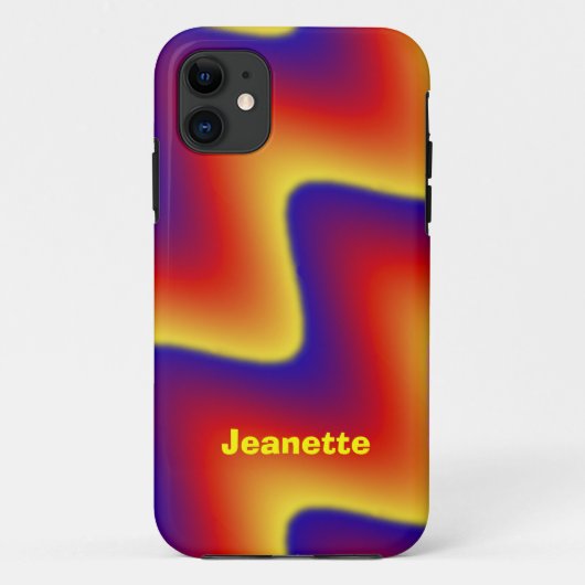 Coques Case-Mate iPhone Zigzag Blue & Orange, nom  (Dos)