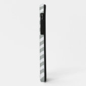 Coques Case-Mate iPhone Zigzag chevron gris élégant avec nom (Dos/Gauche)