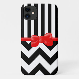 Etui iPhone Case-Mate Zigzag, chevron, stripes, Black and White