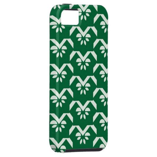 Coques Case-Mate iPhone Zigzag floral vert (Dos/Droit)
