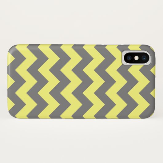 Coques Case-Mate iPhone Zigzag jaune et gris (Dos (Horizontal))