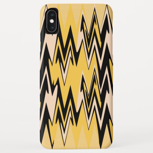 Coques Case-Mate iPhone Zigzag jaune et noir Abstrait Chevron (Dos)