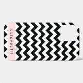 Coques Case-Mate iPhone Zigzag noir et blanc, Motif Chevron, Votre nom (Verso (horizontal))
