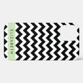 Coques Case-Mate iPhone Zigzag noir et blanc, Motif Chevron, Votre nom (Verso (horizontal))