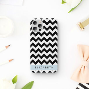 Case-Mate iPhone Case Zigzag noir et blanc, Motif Chevron, Votre nom