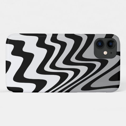 Coques Case-Mate iPhone Zigzag noir, gris et blanc (Dos (Horizontal))