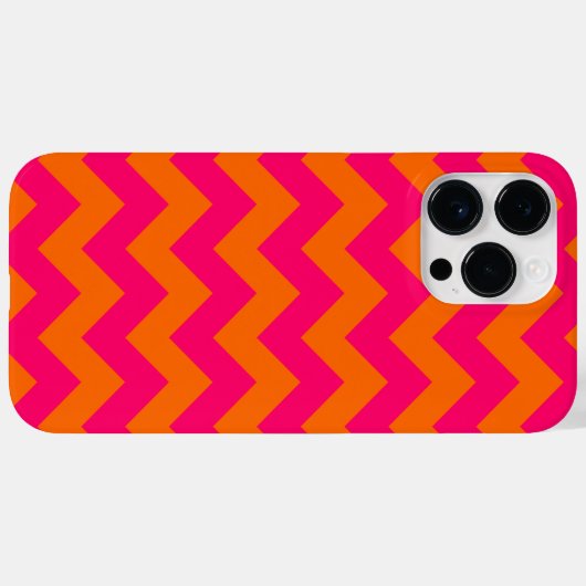 Coques Case-Mate iPhone Zigzag orange et rose (Verso (horizontal))