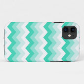 Coques Case-Mate iPhone Zigzag patroon (turquoise, wit en groen) (Dos (Horizontal))