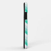 Coques Case-Mate iPhone Zigzag patroon (turquoise, wit en groen) (Dos/Droite)