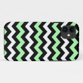 Coques Case-Mate iPhone Zigzag patroon (zwart, groen, wit) (Dos (Horizontal))