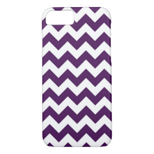Coque iPhone 8/7 Zigzag pourpre et blanc horizontal