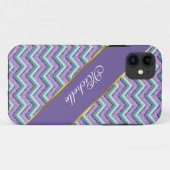 Coques Case-Mate iPhone ZigZag turquoise et Améthyste (Dos (Horizontal))