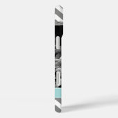 Coques Case-Mate iPhone Zigzags gris et menthe Photo personnalisée (Verso / Droite)