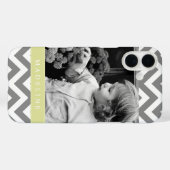 Coques Case-Mate iPhone Zigzags gris et vert Photo personnalisée (Verso (horizontal))